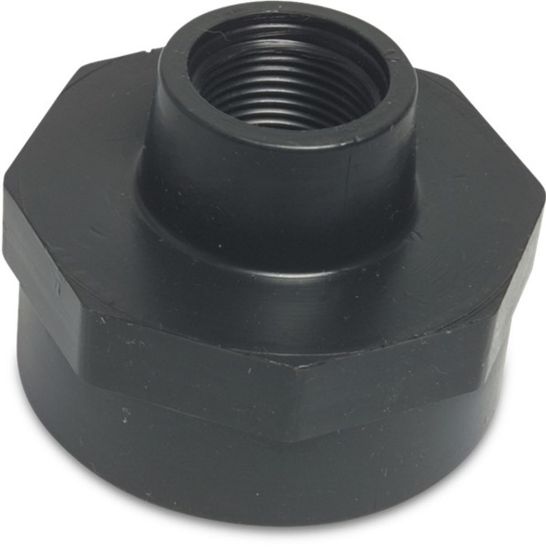 Afbeeldingen van Verloopsok PP zwart 2.½"X2" binnendraad 6bar