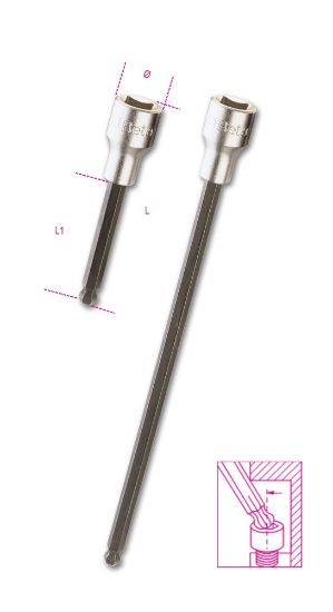 Afbeeldingen van BETA Dopsleutel ½" kogelkop inbus 8MM L 920BP 8L