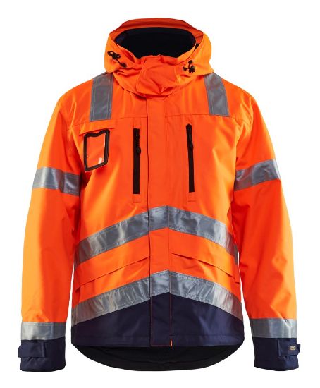 Afbeeldingen van BLÅKLÄDER Jack ongevoerd 4837 High Vis oranje/marineblauw L