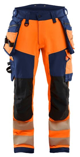 Afbeeldingen van BLÅKLÄDER Werkbroek met 4-weg stretch 1122 High Vis oranje/marineblauw D96