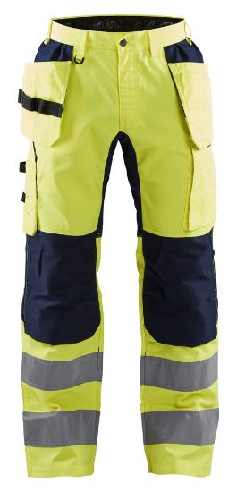 Afbeeldingen van BLÅKLÄDER Werkbroek met stretch 1552 High Vis geel/marineblauw C68