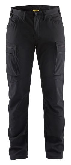 Afbeeldingen van BLÅKLÄDER Softshell werkbroek service 1477 zwart D96