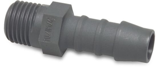 Afbeeldingen van Slangtule nylon grijs ¼"X4MM buitendraad/slangtule 16bar