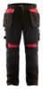 Afbeeldingen van BLÅKLÄDER Werkbroek met spijkerzakken 1555 zwart/rood D96