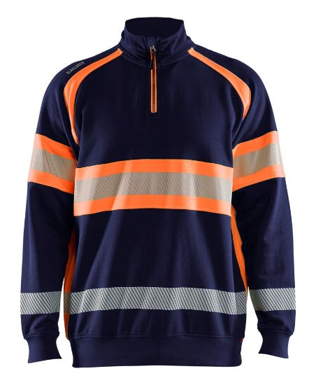 Afbeeldingen van BLÅKLÄDER Sweater 3553 marineblauw/High Vis oranje S