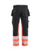 Afbeeldingen van BLÅKLÄDER Werkbroek met stretch 1130 zwart/High Vis rood D104
