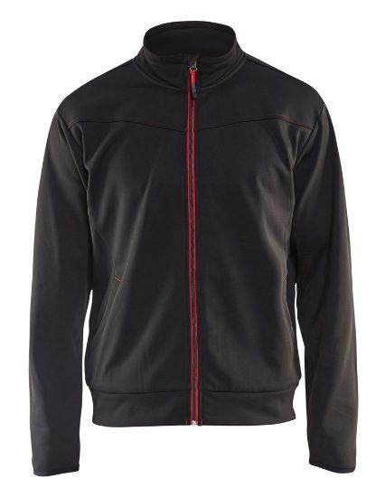 Afbeeldingen van BLÅKLÄDER Sweatshirt service met rits 3362 zwart/rood L