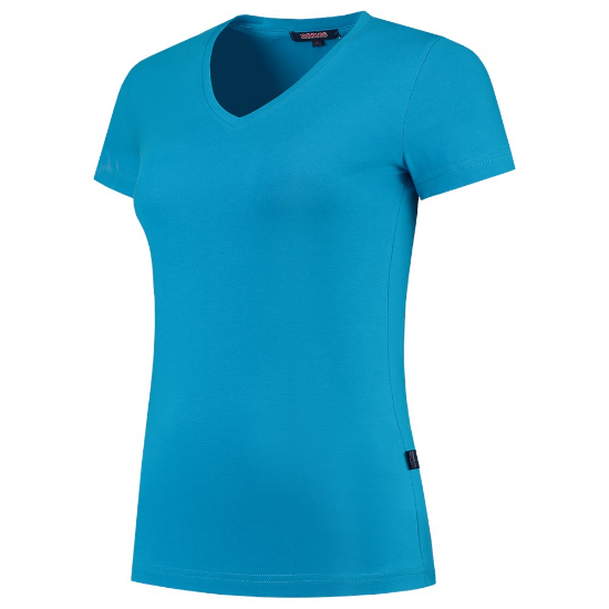 Afbeeldingen van TRICORP T-shirt V-hals Slim-Fit dames 101008 turquoise L