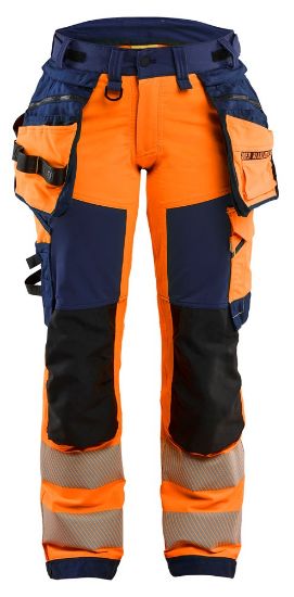 Afbeeldingen van BLÅKLÄDER Werkbroek met 4-weg stretch dames 7022 High Vis oranje/marineblauw D24