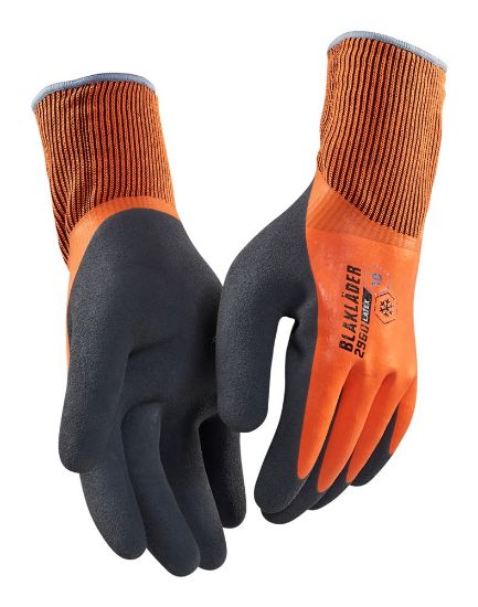 Afbeeldingen van BLÅKLÄDER Werkhandschoen gevoerd latex-gecoat waterdicht 2962 High Vis oranje 8
