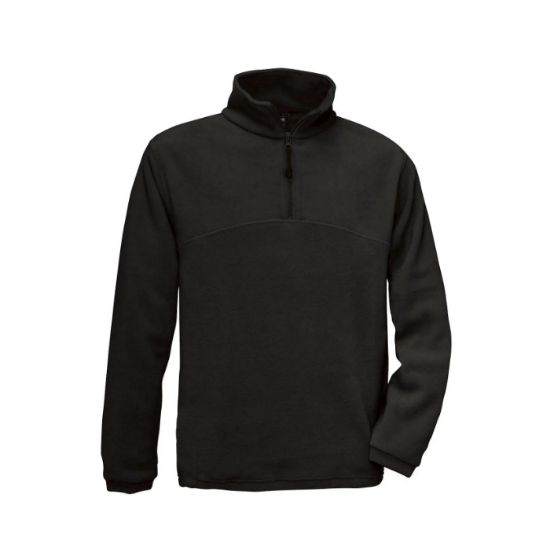 Afbeeldingen van B&C Fleecetrui Highlander+ 5FU704 zip-hals zwart XS