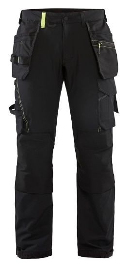 Afbeeldingen van BLÅKLÄDER Werkbroek met 4-weg stretch 1522 zwart/High Vis geel C152