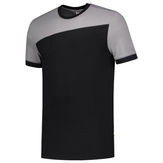 Afbeeldingen van TRICORP T-shirt bi-colour Naden 102006 zwart/grijs S