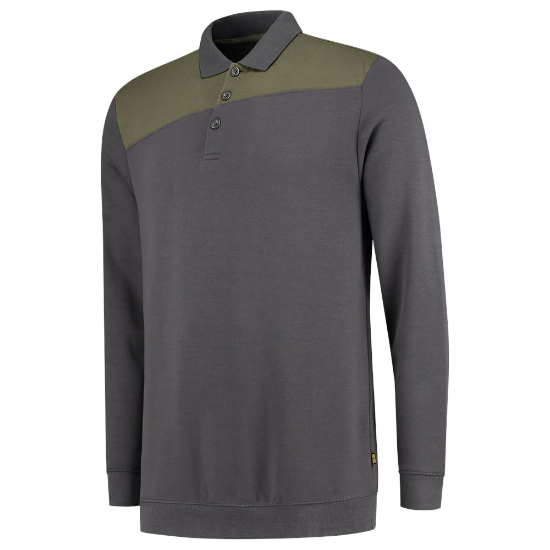 Afbeeldingen van TRICORP Polosweater bi-colour Naden 302004 donkergrijs/army 3XL