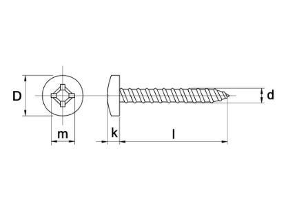 Afbeeldingen van Plaatschroef pan CK DIN7981 ZW PH2 4,8X19MM