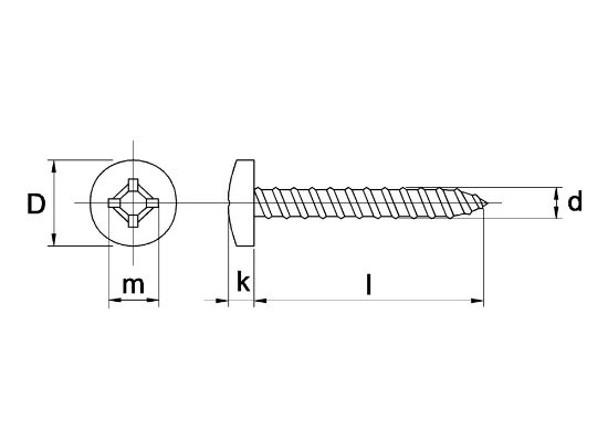 Afbeeldingen van Plaatschroef pan CK DIN7981 ZW PH2 4,8X19MM