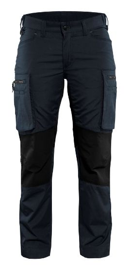 Afbeeldingen van BLÅKLÄDER Werkbroek service dames met stretch 7159 donker marineblauw/zwart C32