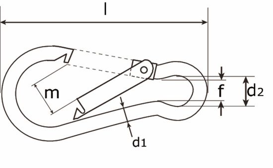 Afbeeldingen van DX Karabijnhaak C-DIN 5299 RVS316