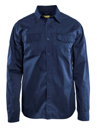 Afbeeldingen van BLÅKLÄDER Overhemd Twill 3298 marineblauw XS