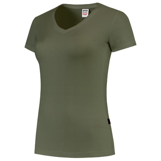 Afbeeldingen van TRICORP T-shirt V-hals Slim-Fit dames 101008 army M