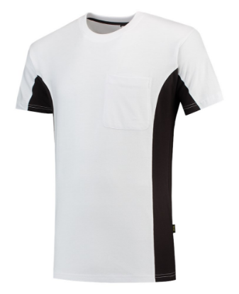 Afbeeldingen van TRICORP T-shirt bi-colour met borstzak 102002 wit/donkergrijs L