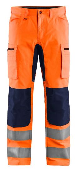 Afbeeldingen van BLÅKLÄDER Werkbroek met stretch 1585 High Vis oranje/marineblauw D96