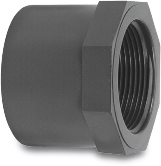 Afbeeldingen van VDL Inlijmring PVC-U grijs 63MMX1.¼" lijmspie/binnendraad 16bar