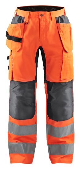 Afbeeldingen van BLÅKLÄDER Werkbroek met stretch 1552 High Vis oranje/medium grijs D96