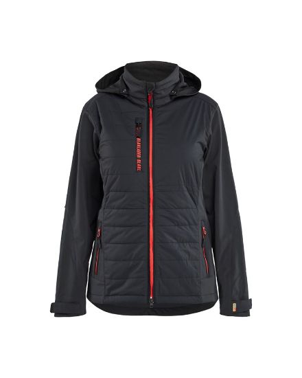 Afbeeldingen van BLÅKLÄDER Hybride jack dames 4733 zwart/rood 2XL