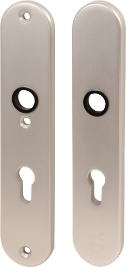 Afbeeldingen van OXLOC Veiligheidslangschild krukgat + profielcilinder binnen/buiten ovaal aluminium PC72 55MM