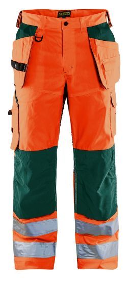 Afbeeldingen van BLÅKLÄDER Werkbroek met ventilatie 1565 High Vis oranje/groen D84