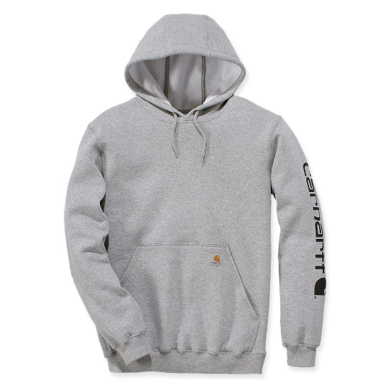 Afbeeldingen van CARHARTT Hoodie logo sleeve K288 heather grey/zwart 2XL