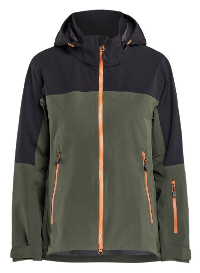 Afbeeldingen van BLÅKLÄDER Shelljack dames met stretch 4708 woudgroen/roest 2XL