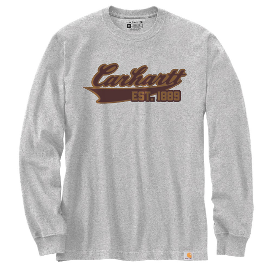 Afbeeldingen van CARHARTT T-shirt lange mouwen grafische print 105612 heather grey M