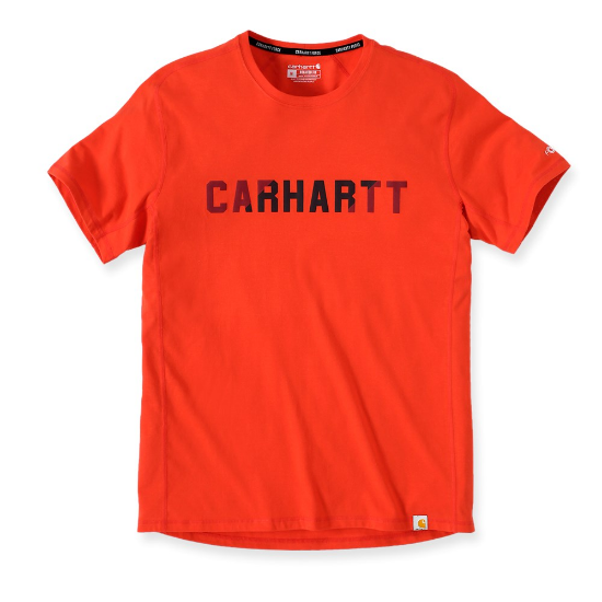 Afbeeldingen van CARHARTT T-shirt met blok logo 105203 cherry tomato L