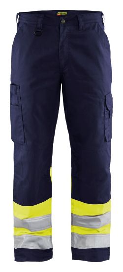 Afbeeldingen van BLÅKLÄDER Werkbroek 1564 marineblauw/High Vis geel D88