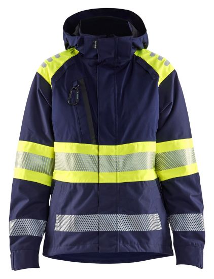 Afbeeldingen van BLÅKLÄDER Shelljack dames 4430 marineblauw/High Vis geel S