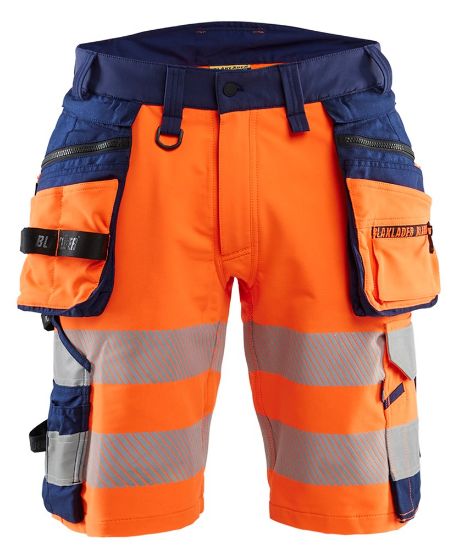 Afbeeldingen van BLÅKLÄDER Short met 4-weg stretch 1120 High Vis oranje/marineblauw C62