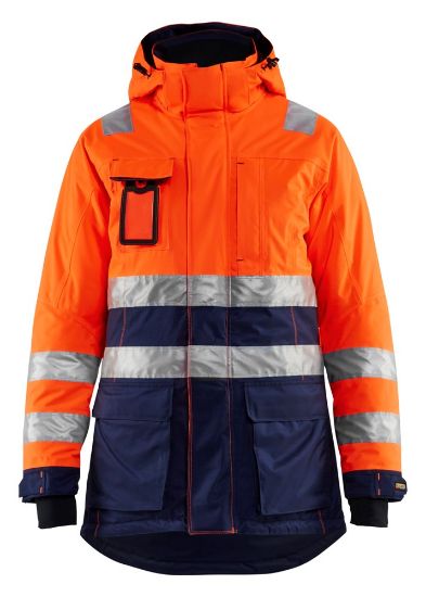Afbeeldingen van BLÅKLÄDER Winterparka dames 4472 High Vis oranje/marineblauw L