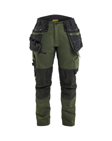 Afbeeldingen van BLÅKLÄDER Werkbroek dames met stretch 7170 donker herfstgroen/zwart C36