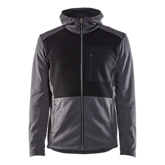 Afbeeldingen van BLÅKLÄDER Hoodie met hele rits 3540 zwart mêlee M