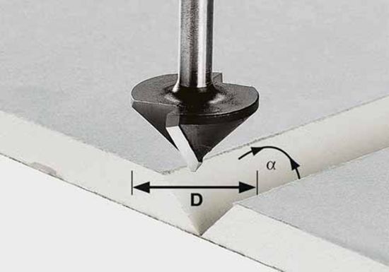 Afbeeldingen van FESTOOL V-groeffrees HW schacht 8MM 45° 12,5MM