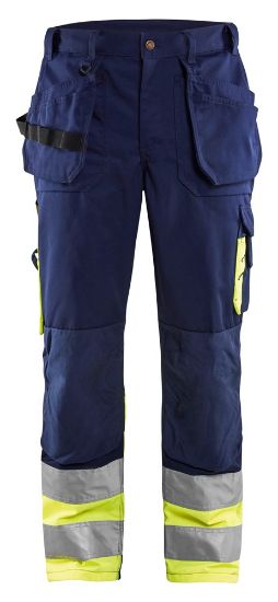 Afbeeldingen van BLÅKLÄDER Werkbroek 1529 marineblauw/High Vis geel D112