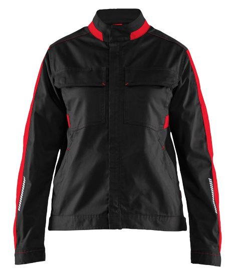 Afbeeldingen van BLÅKLÄDER Jack industrie dames met stretch 4443 zwart/rood XS