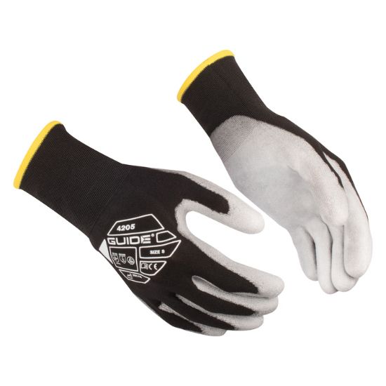 Afbeeldingen van GUIDE ESD-handschoen dun antistatisch PU-handpalm 4205