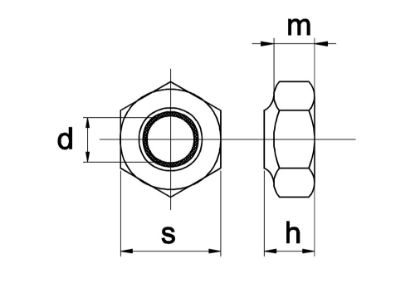 Afbeeldingen van Zeskantborgmoer DIN985 6 EV M10X1