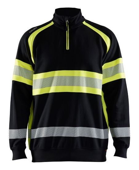 Afbeeldingen van BLÅKLÄDER Sweater 3553 zwart/High Vis geel S
