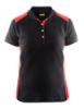 Afbeeldingen van BLÅKLÄDER Poloshirt piqué dames 3390 zwart/rood XS