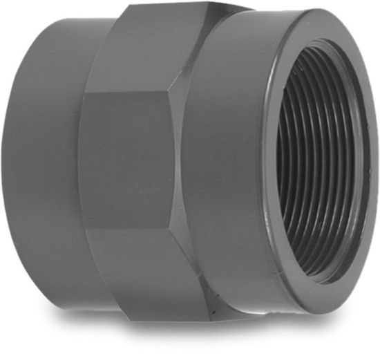 Afbeeldingen van VDL Overgangssok PVC-U grijs 63MMX2" lijmmof/binnendraad 10bar