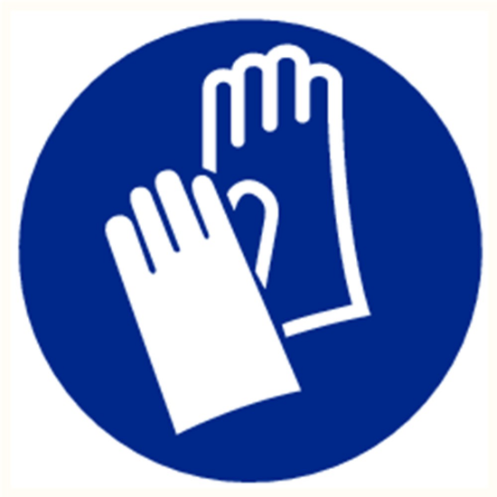 Afbeeldingen van Sticker vinyl handschoenen verplicht 90MM